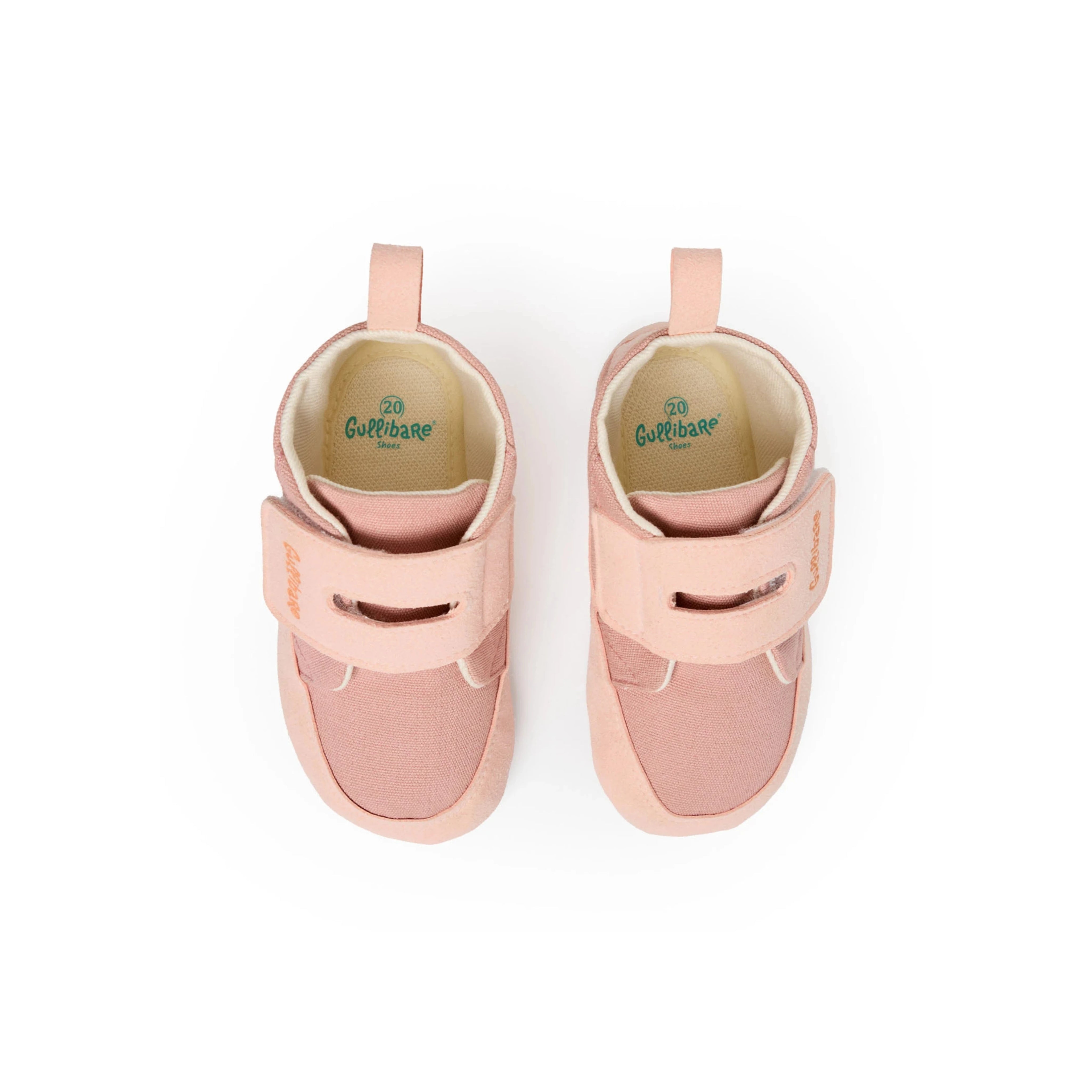 Calzado respetuoso para bebé rosa Gullibare vista superior