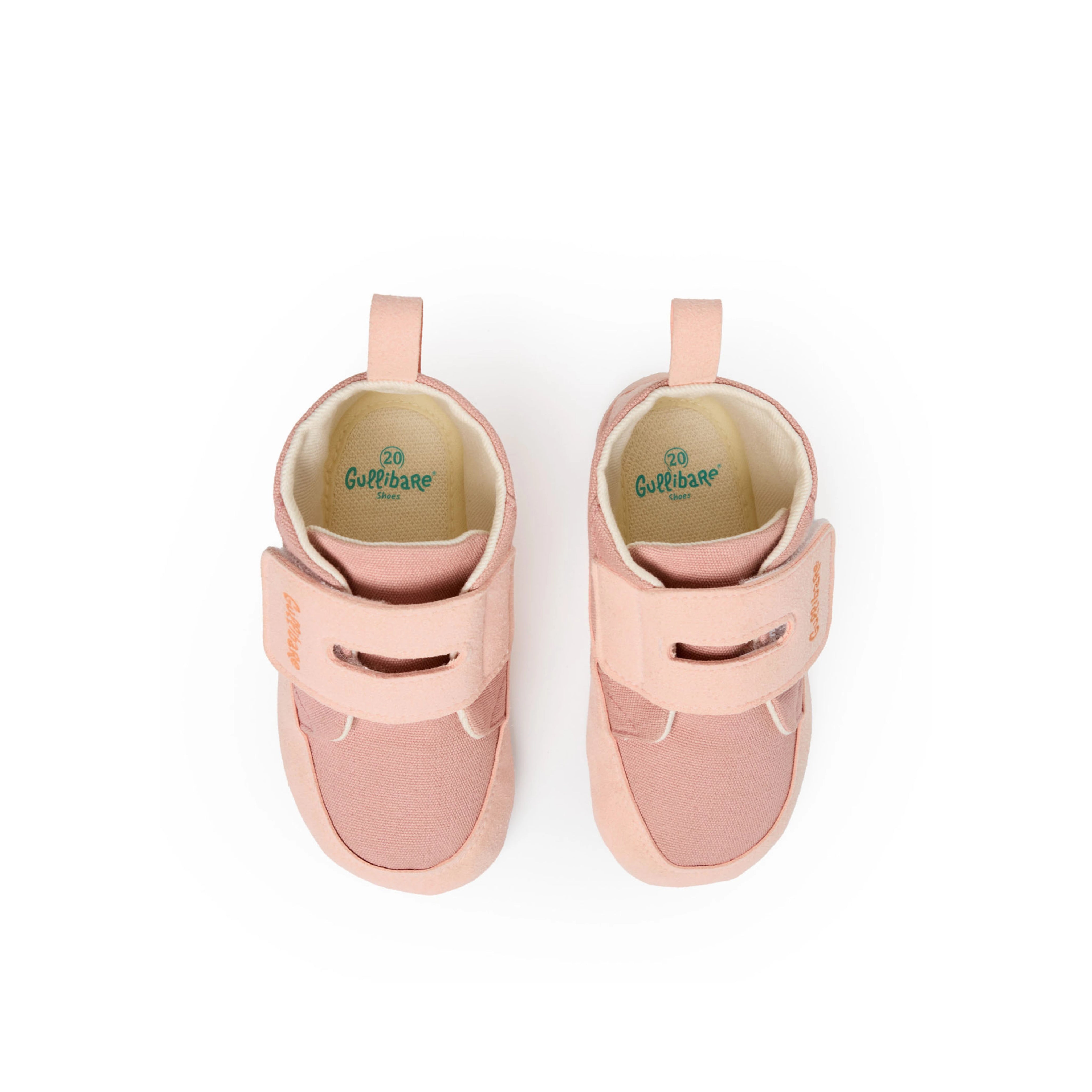 Calzado respetuoso para bebé rosa Gullibare vista superior