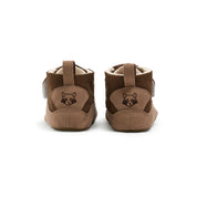 Calzado respetuoso para bebé marrón Gullibare vista trasera