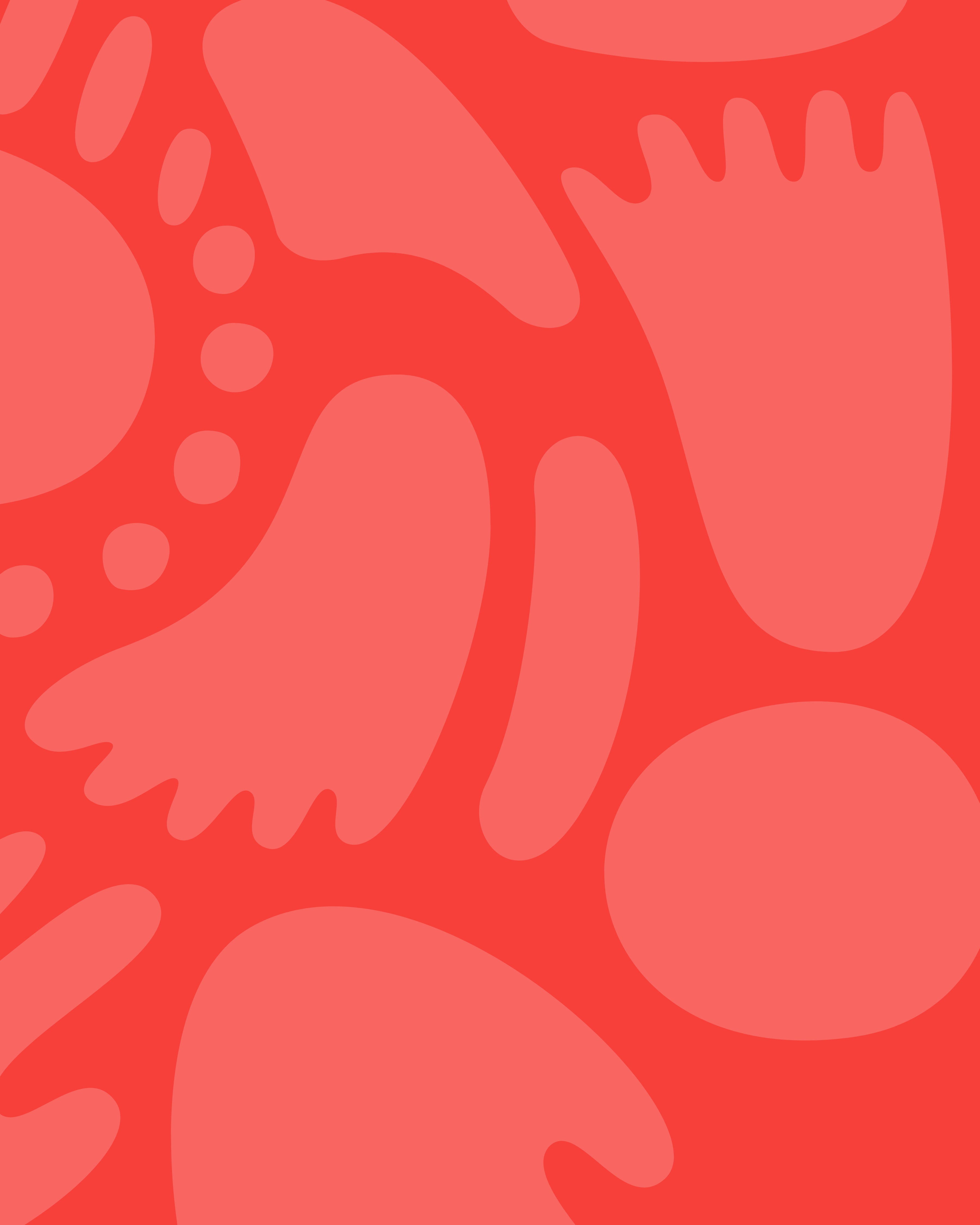 Fondo rojo con formas de pies — patrón de marca de Gullibare®.